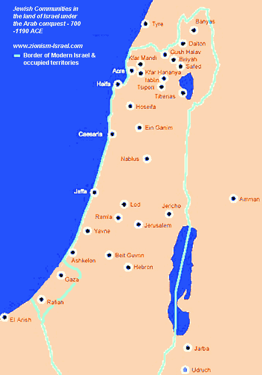 palastina Jewish gemeinden karte